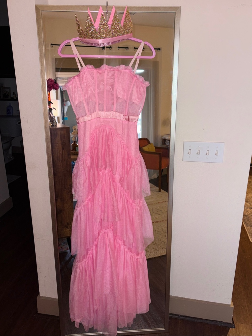 Glinda the Good Pink Tiered Dress Costume - Picture 8 of 8